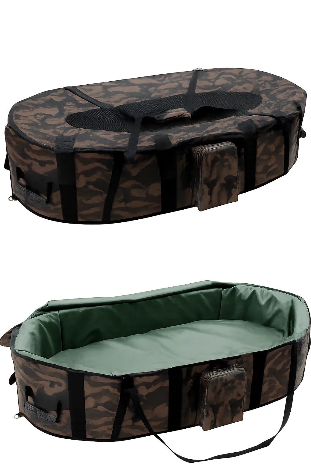 3D Camo Carp Cradle - PVC Reinforced Supply Chain Partner for Fish Care Distributors